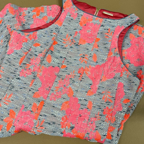 SALE NWOT $500 NEON PINK FIT AND FLARE SKATER DRESS - Picture 6 of 9